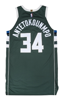 2021 Giannis Antetokounmpo Game Used & Photo Matched Milwaukee Bucks Jersey Used For Triple-Double on 3/15/21-31 Points, 15 Rebounds & 10 Assists-Sets Bucks Consecutive Triple-Double Record! (MeiGray)